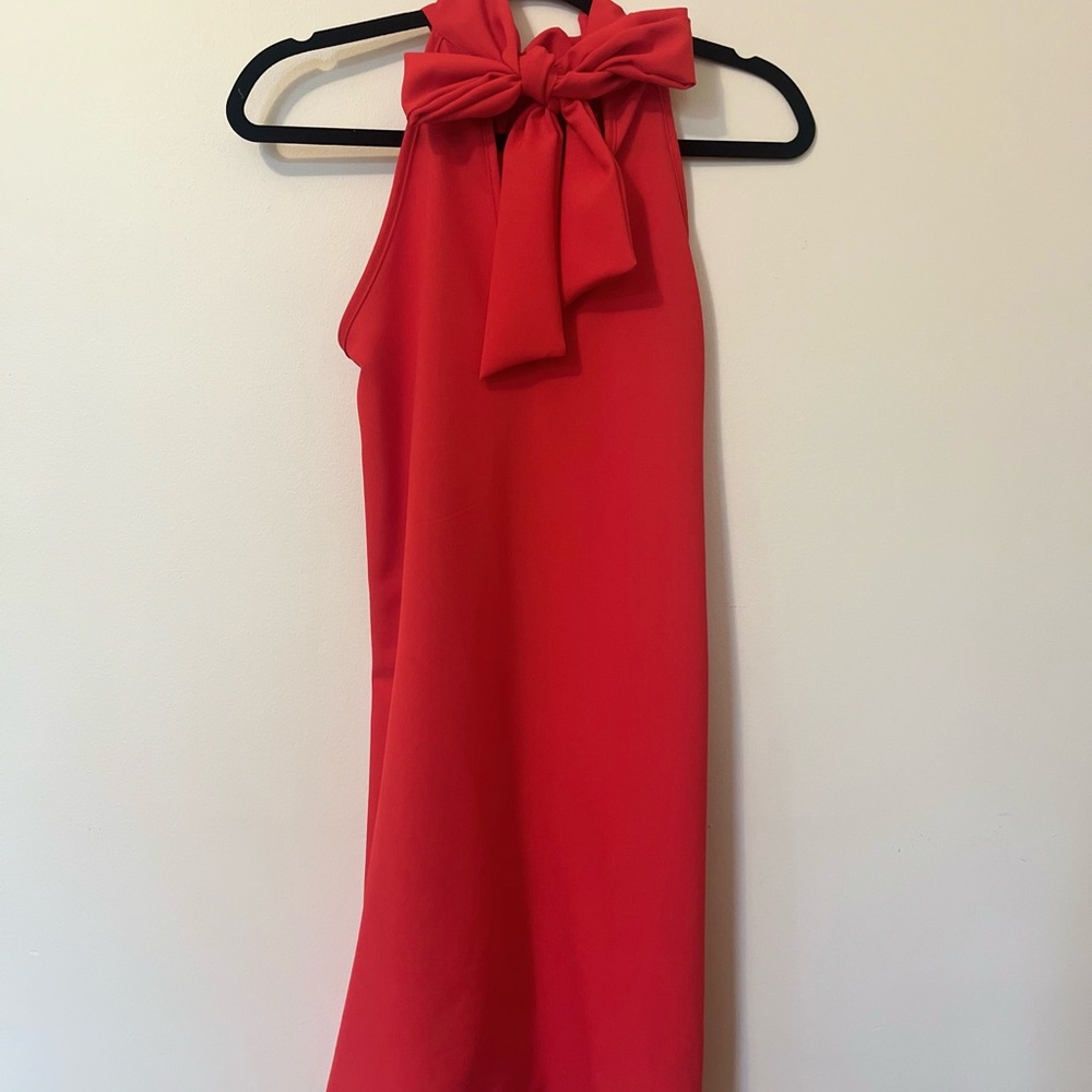 Red Halter Dress with Bow